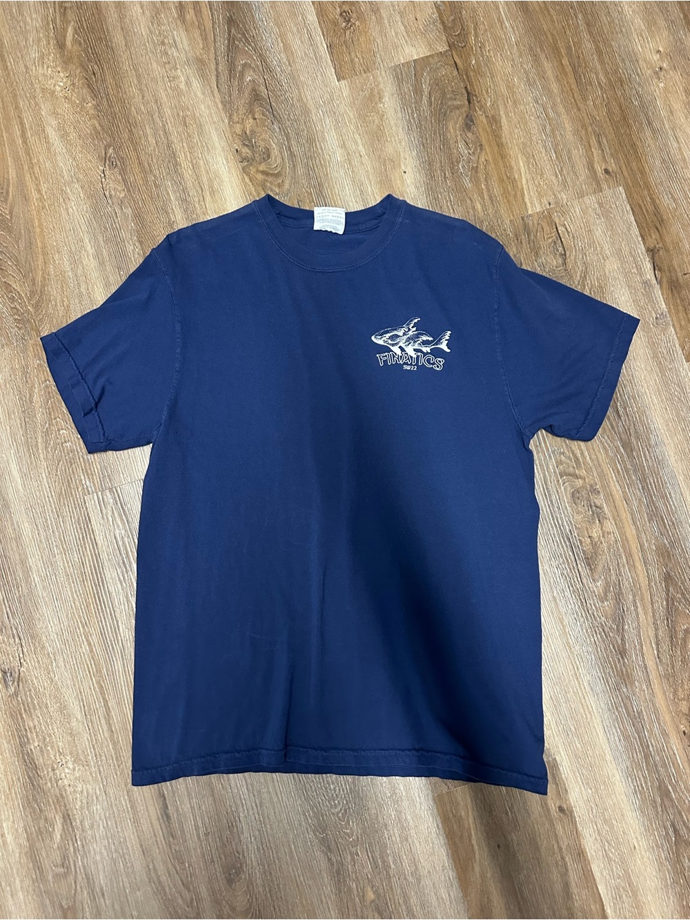 Navy Short Sleeve Tee with Shark Graphic